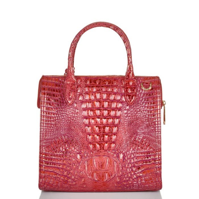 Women's Brahmin Caroline Satchel Bags Red | ZWDL9124