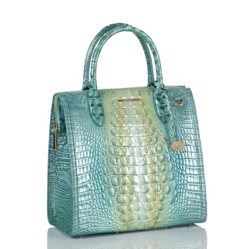 Women's Brahmin Caroline Satchel Bags Seafoam Ombre Melbourne | ORTF1702