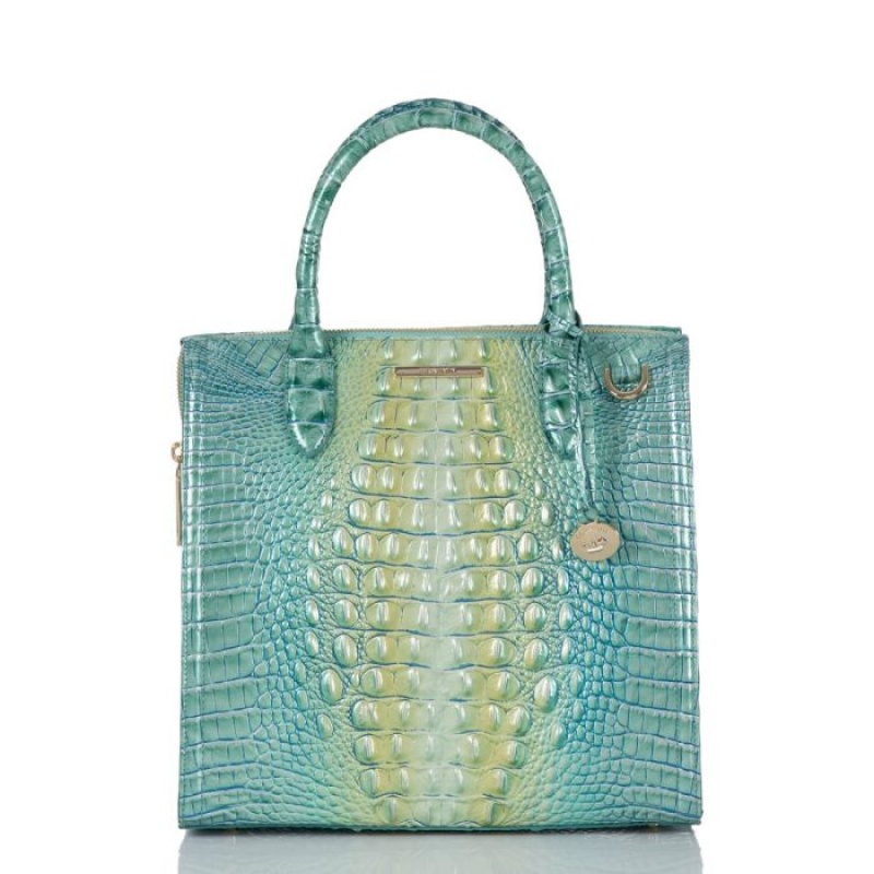 Women\'s Brahmin Caroline Satchel Bags Seafoam Ombre Melbourne | ORTF1702