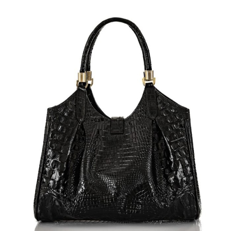 Women's Brahmin Celia Satchel Bags Black | JNAQ3095