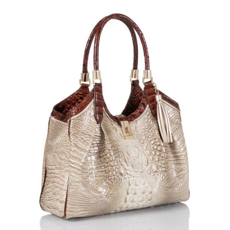 Women's Brahmin Celia Satchel Bags Clay Caye | MHRP4645