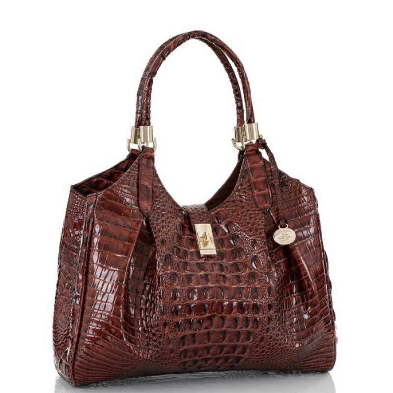 Women's Brahmin Celia Satchel Bags Pecan Melbourne | RNEG7791