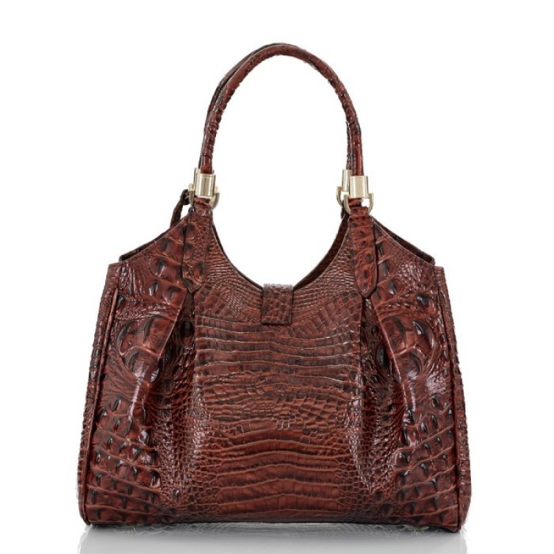 Women's Brahmin Celia Satchel Bags Pecan Melbourne | RNEG7791