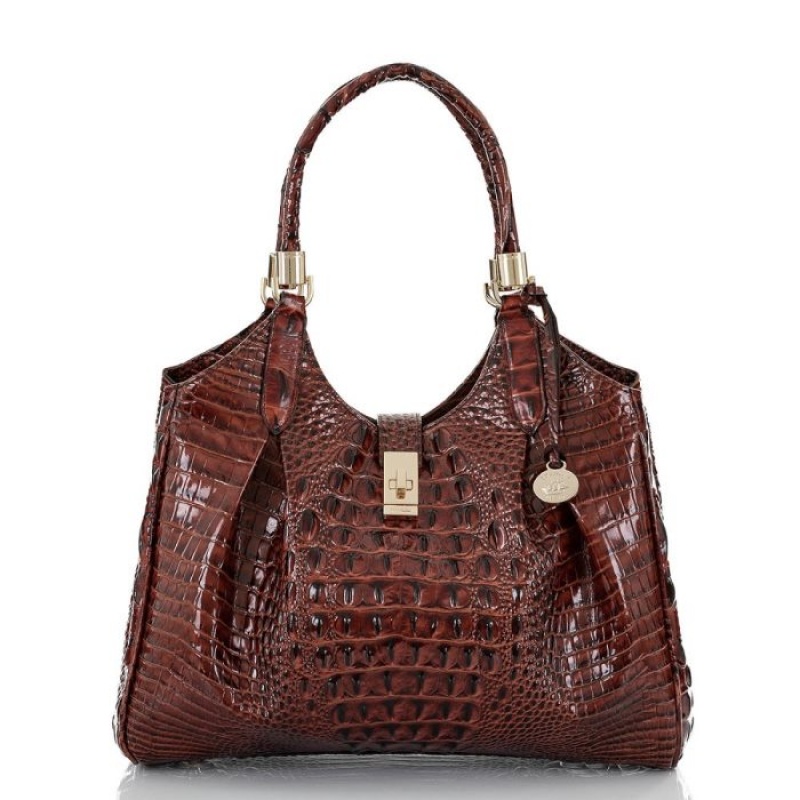 Women\'s Brahmin Celia Satchel Bags Pecan Melbourne | RNEG7791