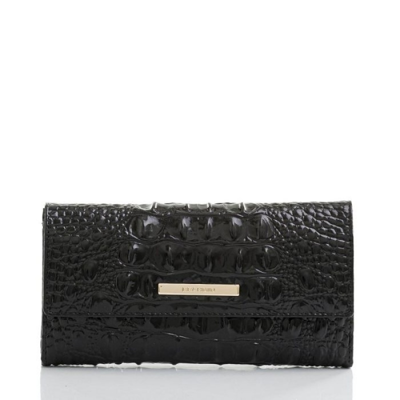 Women\'s Brahmin Cordelia Wallet Wallets Black | OZGJ3549