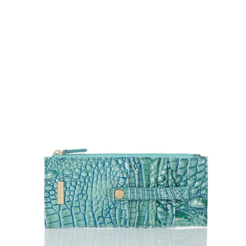 Women\'s Brahmin Credit Card Wallet Wallets Seafoam Ombre Melbourne | WVYJ2557