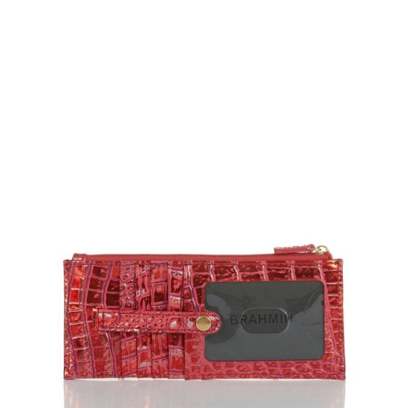 Women's Brahmin Credit Card Wallet Wallets Red | BHIA8745