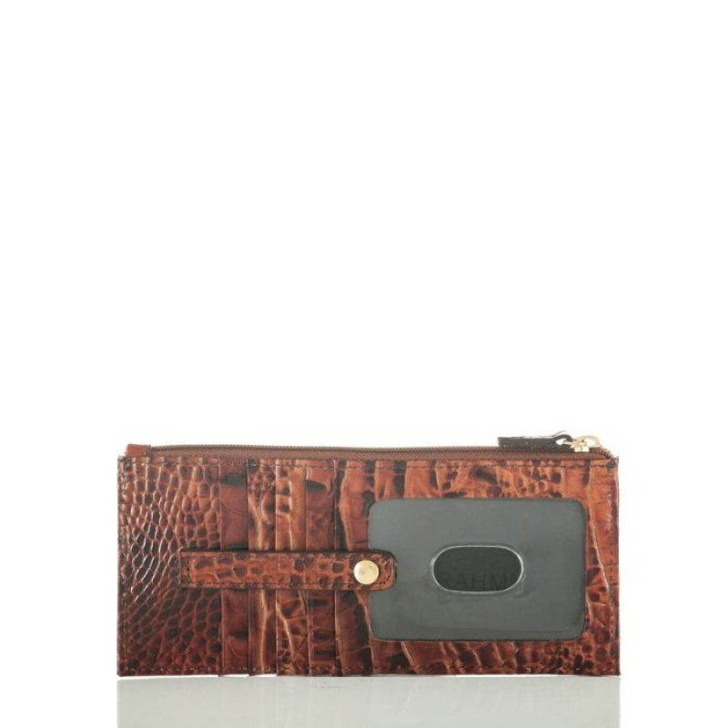 Women's Brahmin Credit Card Wallet Wallets Pecan Melbourne | XESX0768