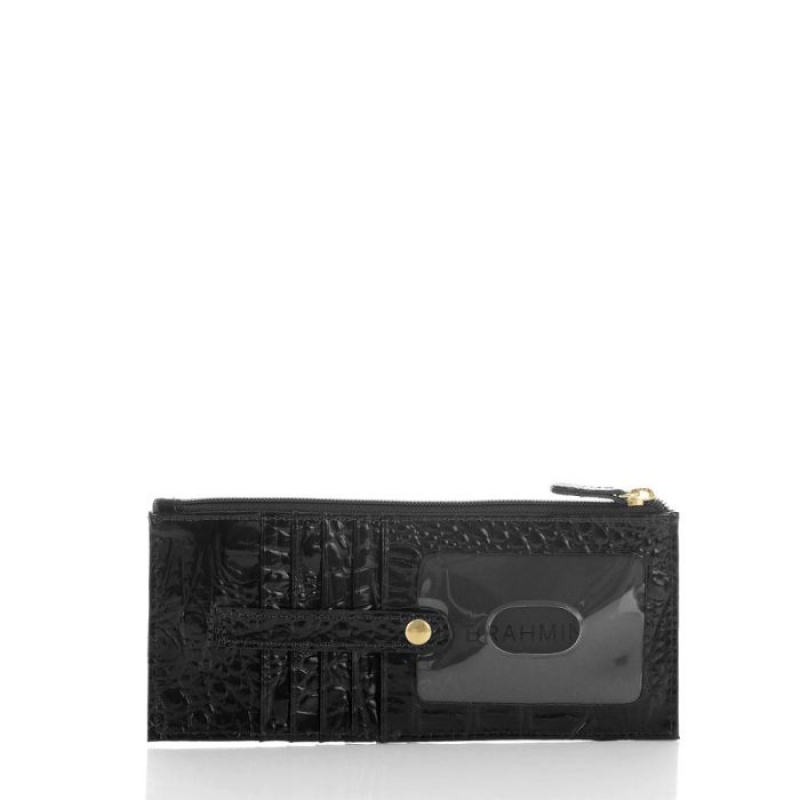 Women's Brahmin Credit Card Wallet Wallets Black | TEAL8681