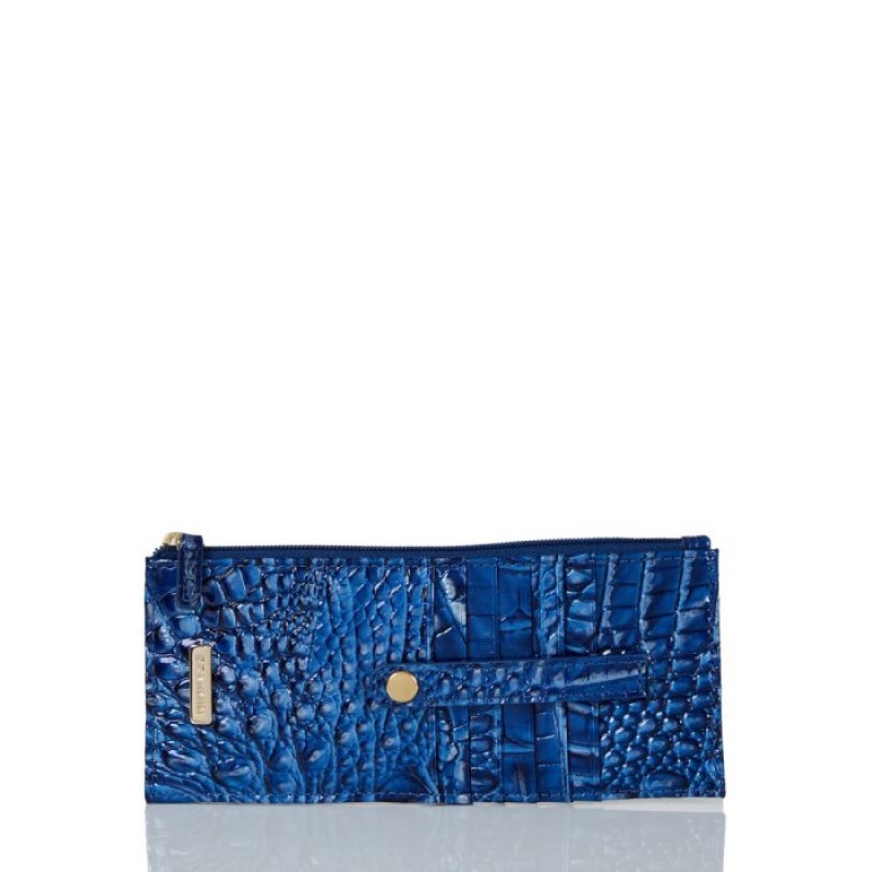 Women\'s Brahmin Credit Card Wallet Wallets Blue | VZEV8752