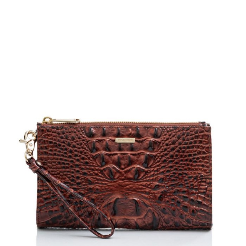 Women\'s Brahmin Daisy Wallets Pecan Melbourne | ZRZE6378