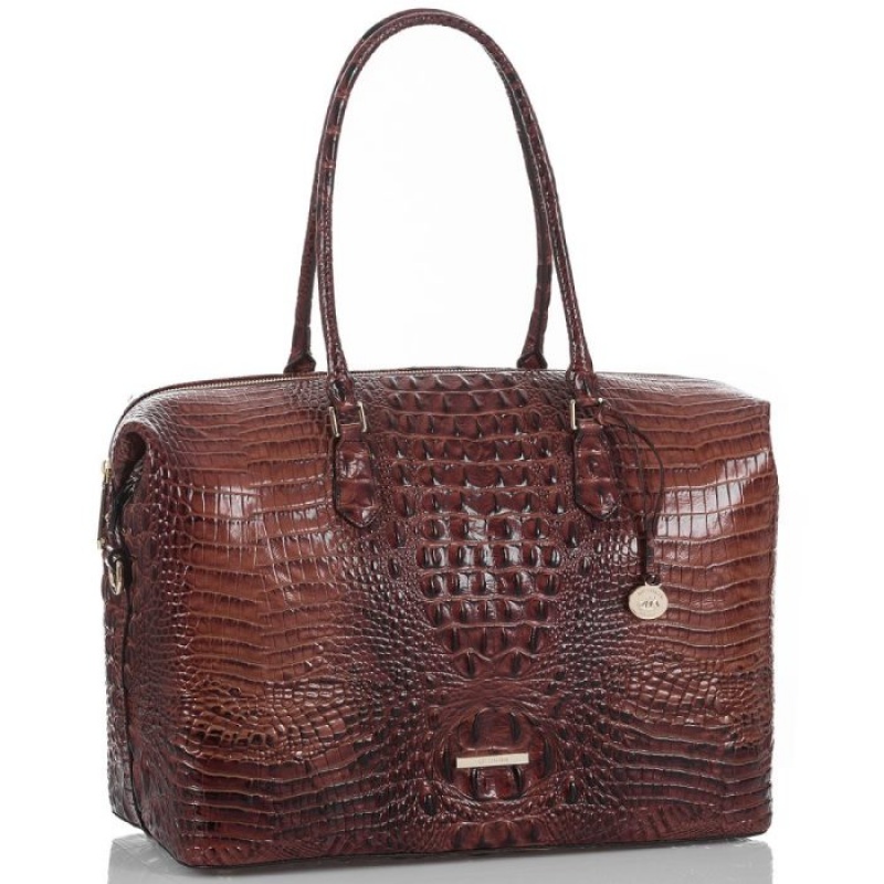 Women's Brahmin Duxbury Carryall Travel Bags Pecan Melbourne | KAME0671