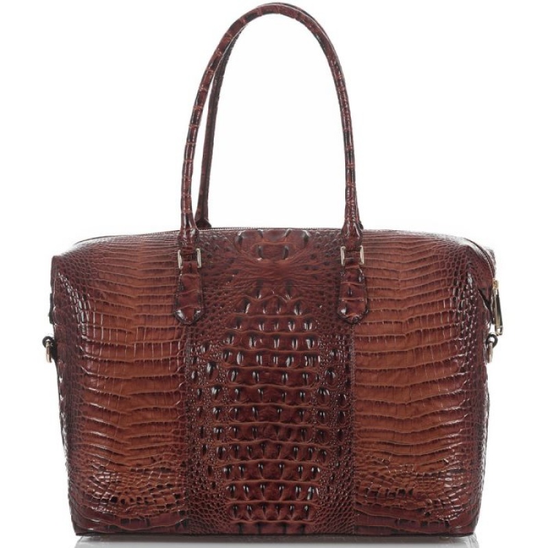 Women's Brahmin Duxbury Carryall Travel Bags Pecan Melbourne | KAME0671