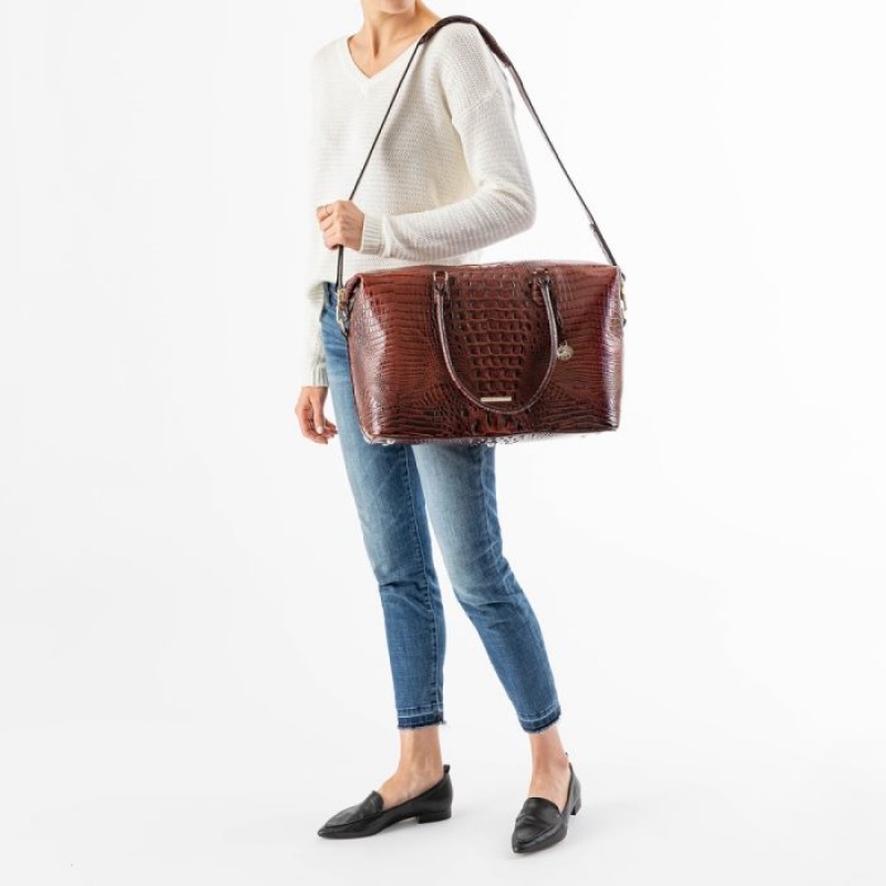 Women's Brahmin Duxbury Carryall Travel Bags Pecan Melbourne | KAME0671