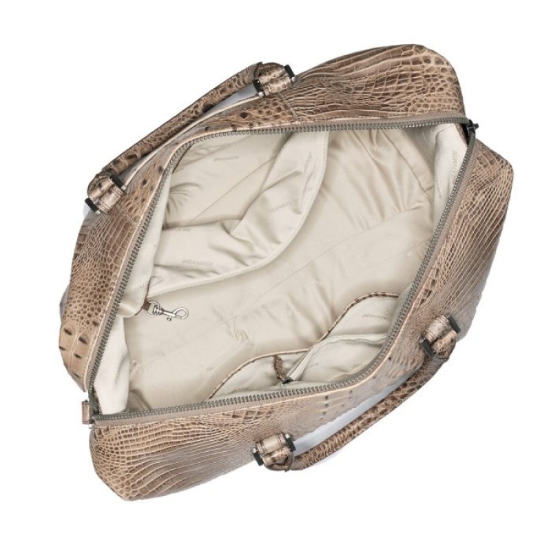 Women's Brahmin Duxbury Duffle Travel Bags Biscuit Valley | VDXK5672