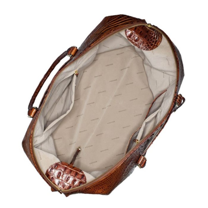 Women's Brahmin Duxbury Weekender Travel Bags Pecan Melbourne | QPRD5325