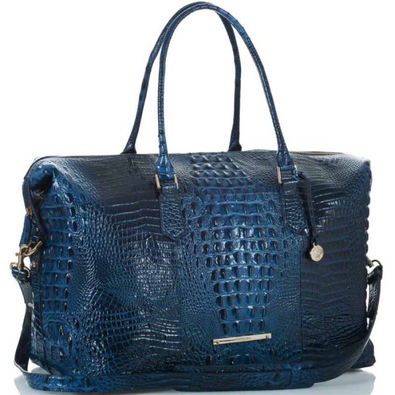 Women's Brahmin Duxbury Weekender Travel Bags Blue | PBEP1223