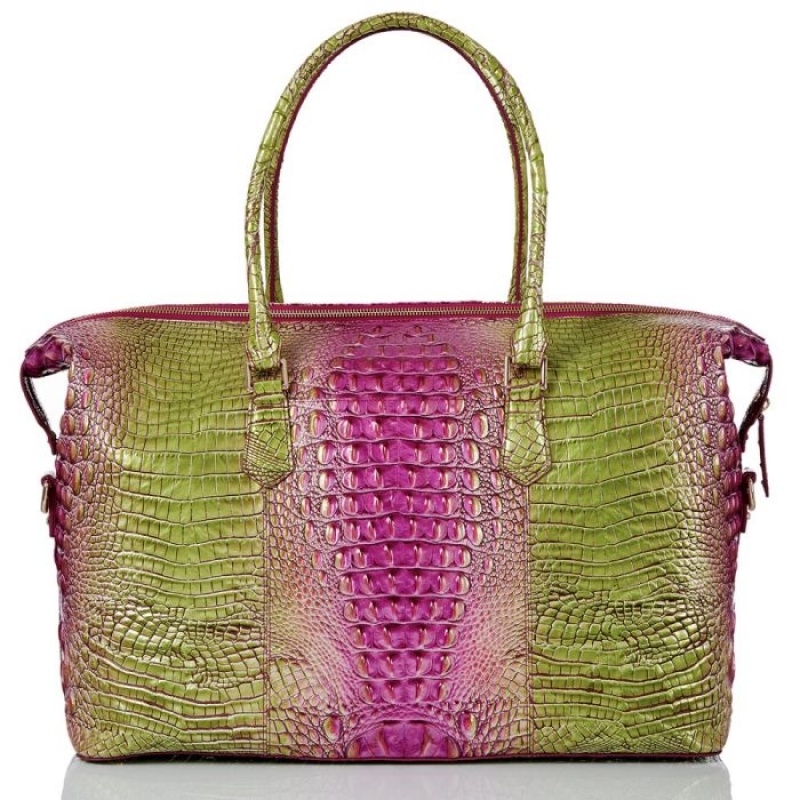 Women's Brahmin Duxbury Weekender Travel Bags Limeade Ombre Melbourne | RERC3217