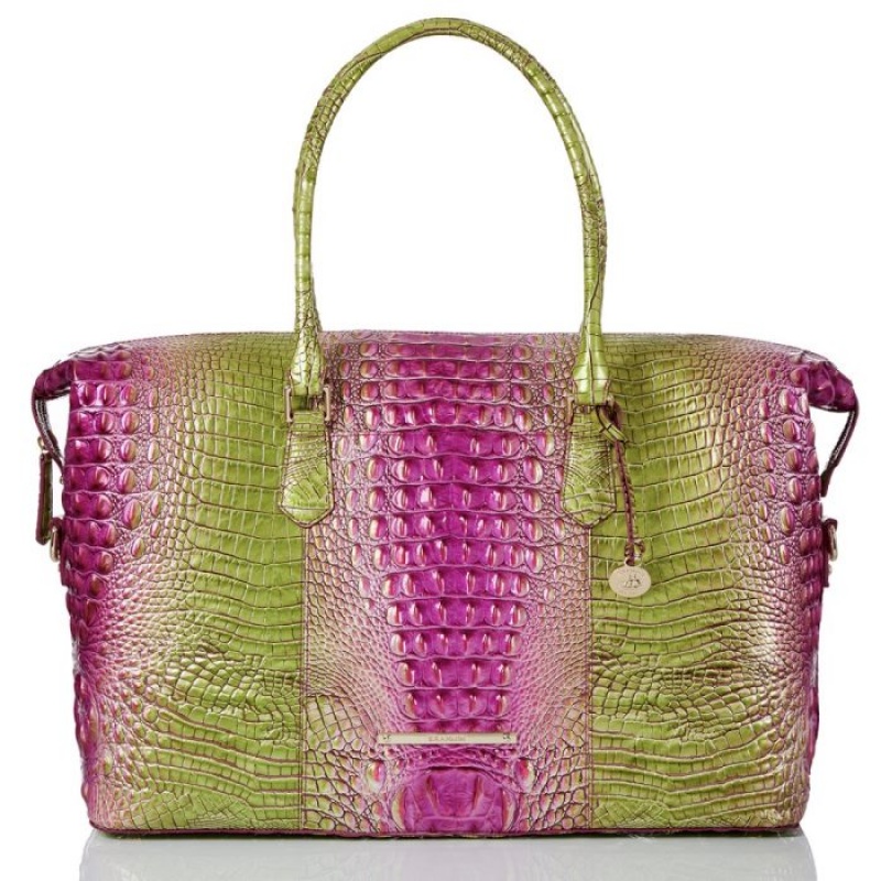 Women\'s Brahmin Duxbury Weekender Travel Bags Limeade Ombre Melbourne | RERC3217