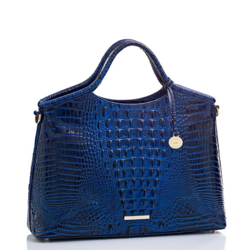 Women's Brahmin Elaine Satchel Bags Blue | MUTS8214