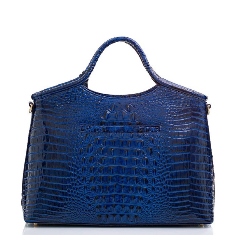 Women's Brahmin Elaine Satchel Bags Blue | MUTS8214