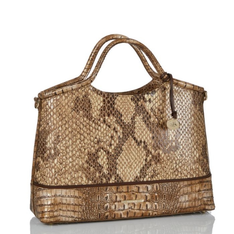 Women's Brahmin Elaine Satchel Bags Cashew Cooper | TLCK1568