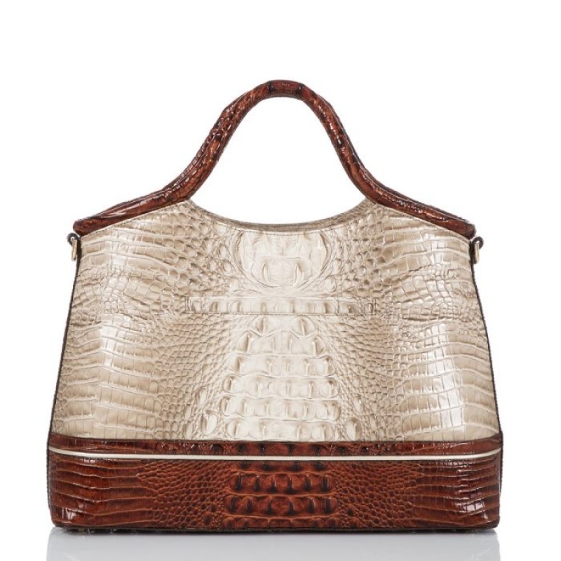 Women's Brahmin Elaine Satchel Bags Clay Caye | YBWZ2556