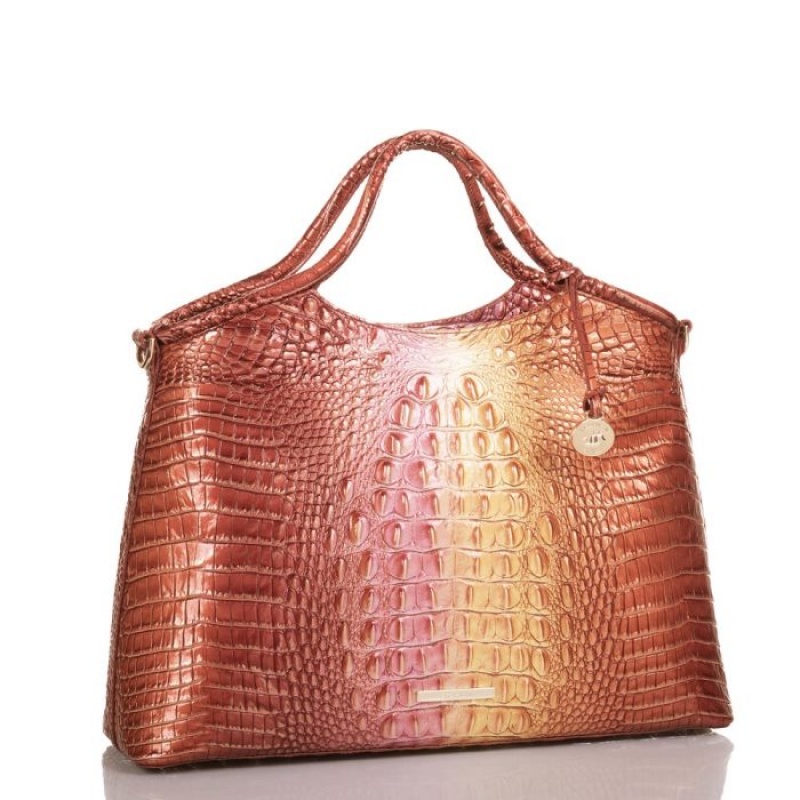 Women's Brahmin Elaine Satchel Bags Glam Ombre Melbourne | LQHE9207