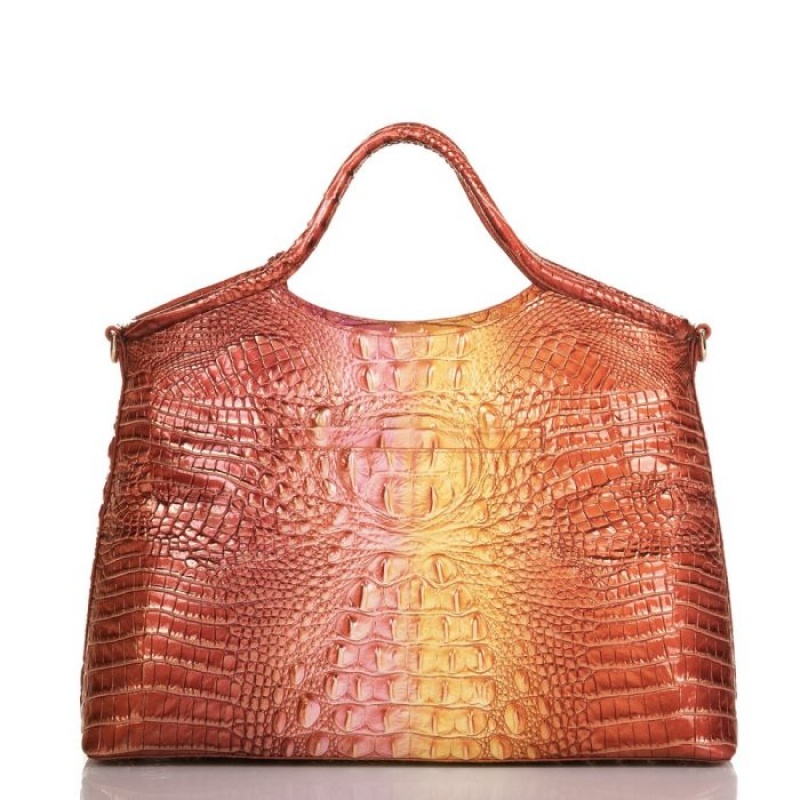 Women's Brahmin Elaine Satchel Bags Glam Ombre Melbourne | LQHE9207