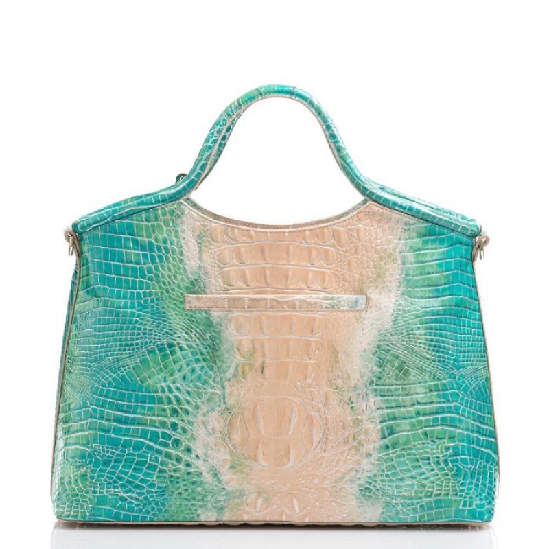 Women's Brahmin Elaine Satchel Bags Ocean Ombre Melbourne | IBSR1562