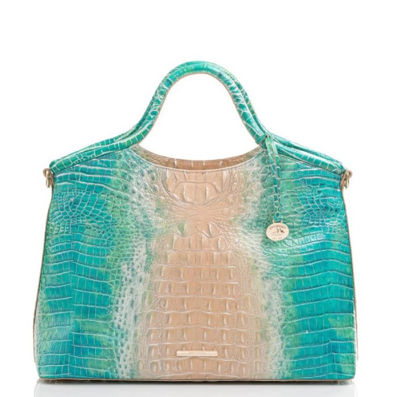 Women\'s Brahmin Elaine Satchel Bags Ocean Ombre Melbourne | IBSR1562