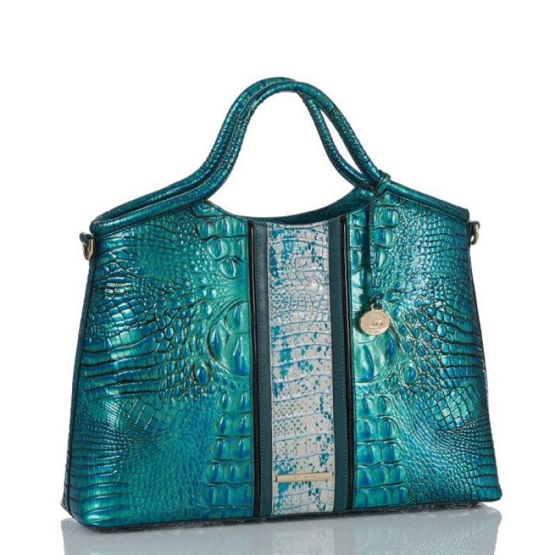 Women's Brahmin Elaine Satchel Bags Peacock | UADT4059