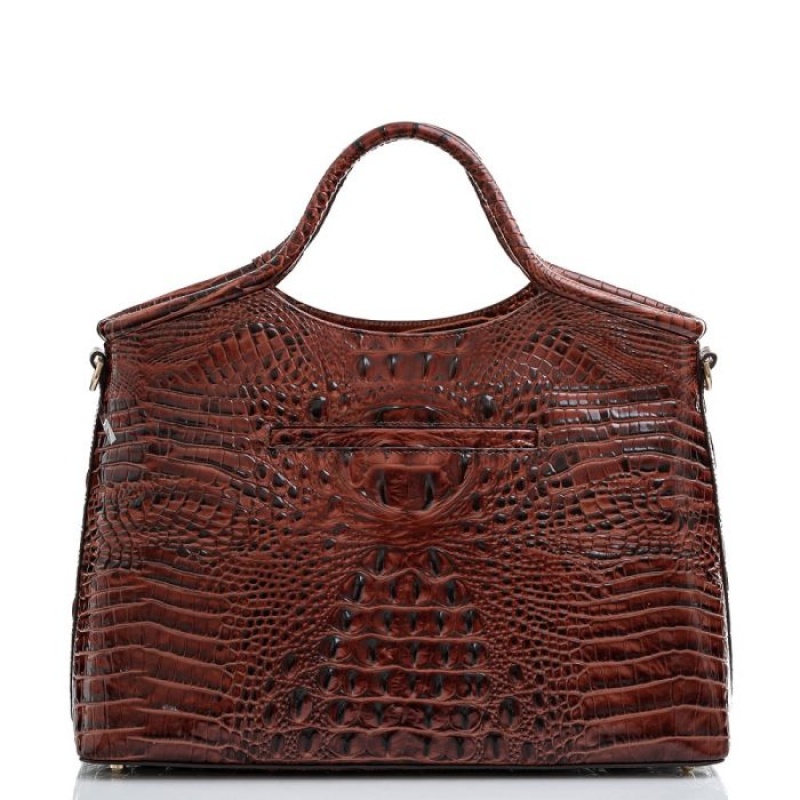 Women's Brahmin Elaine Satchel Bags Pecan Melbourne | FBNB9630