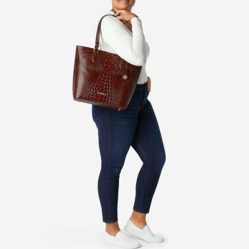 Women's Brahmin Ellen Tote Bags Blue | PDFK6298