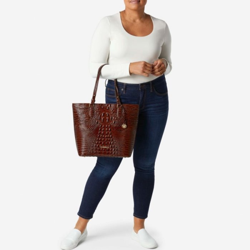 Women's Brahmin Ellen Tote Bags Blue | PDFK6298