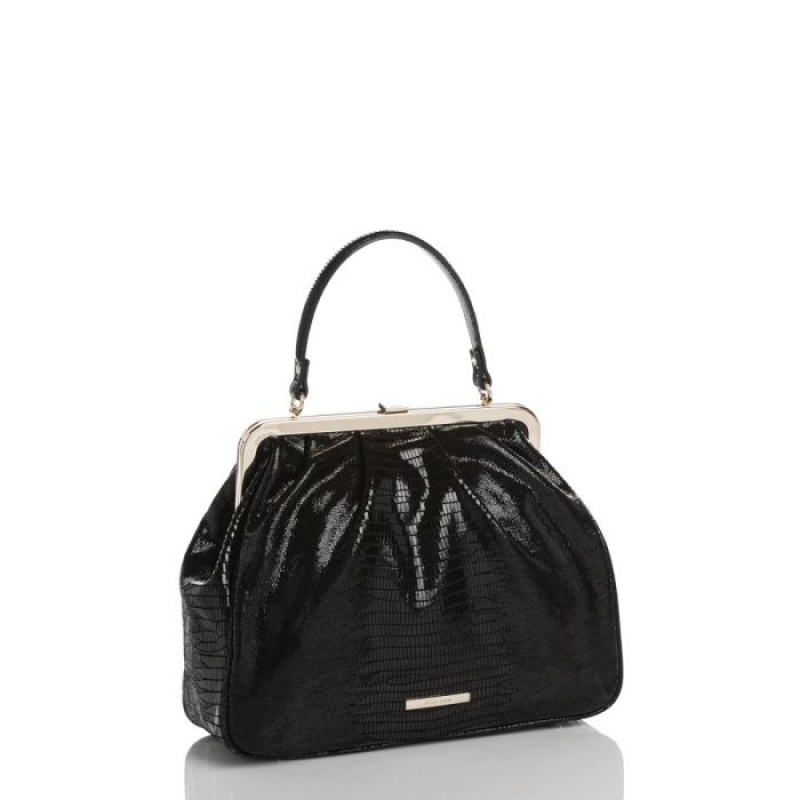 Women's Brahmin Emmy Satchel Bags Black | FDEO8047