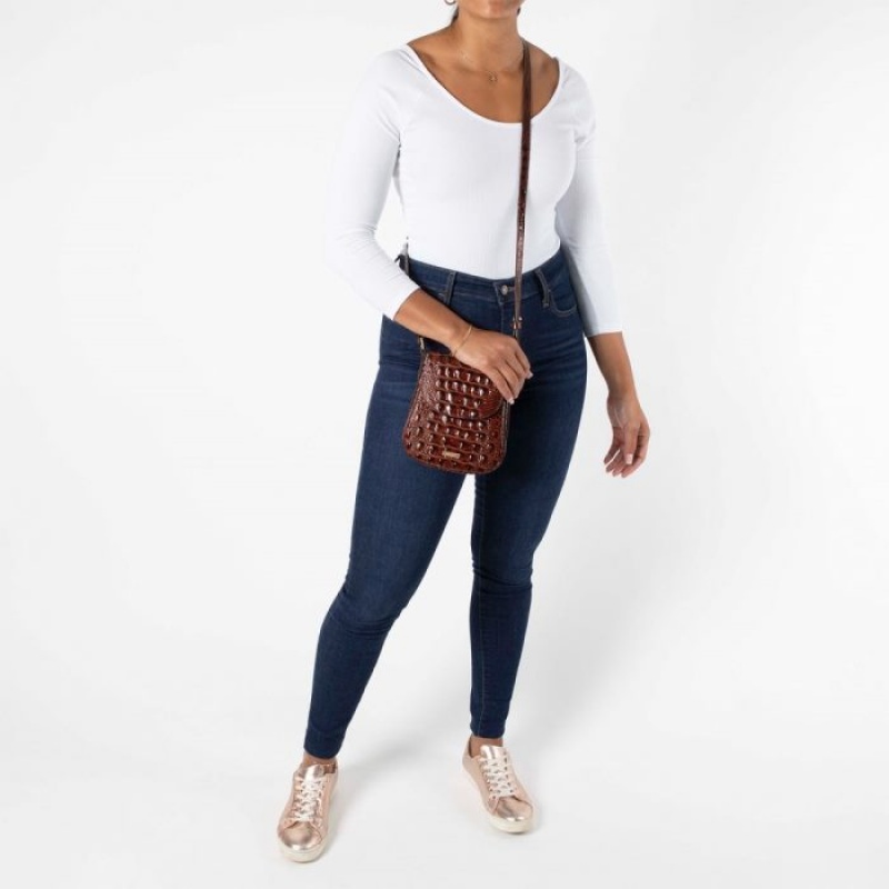 Women's Brahmin Everlee Crossbody Bags Pecan Melbourne | IYJE7632