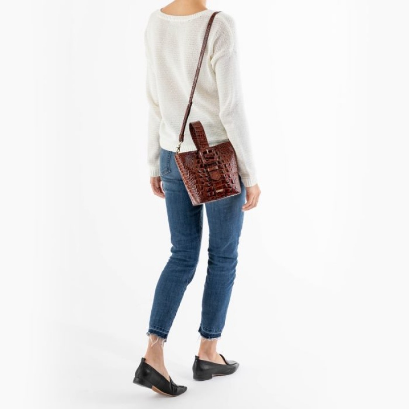 Women's Brahmin Faith Bucket Bags Pecan Melbourne | NAVP4194