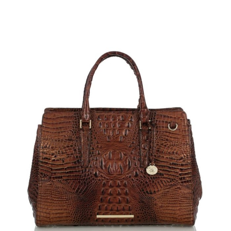 Women\'s Brahmin Finley Carryall Satchel Bags Pecan Melbourne | RMFS5732