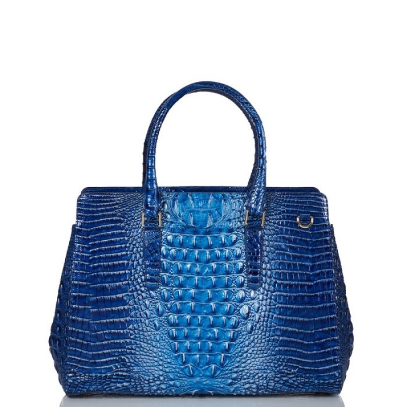 Women's Brahmin Finley Carryall Satchel Bags Blue | WEJL6239