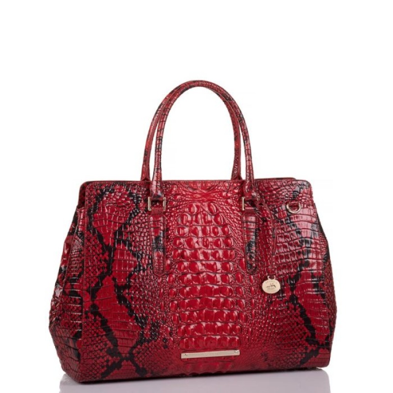 Women's Brahmin Finley Carryall Satchel Bags Lipstick Ombre Melbourne | RBVC6162