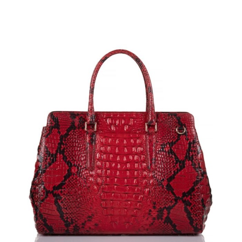 Women's Brahmin Finley Carryall Satchel Bags Lipstick Ombre Melbourne | RBVC6162