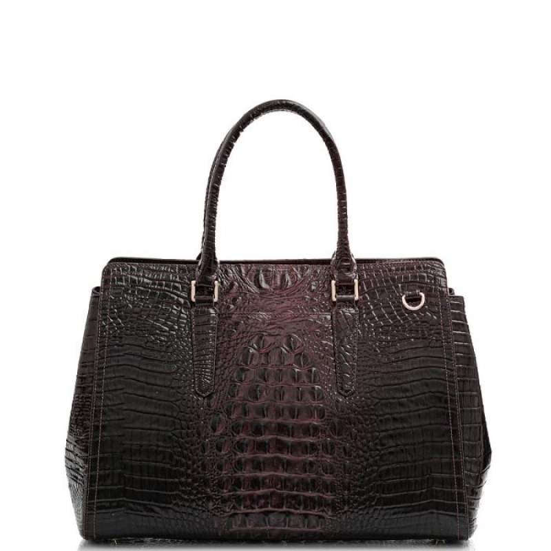 Women's Brahmin Finley Carryall Satchel Bags Cocoa Ombre Melbourne | GNYA5705