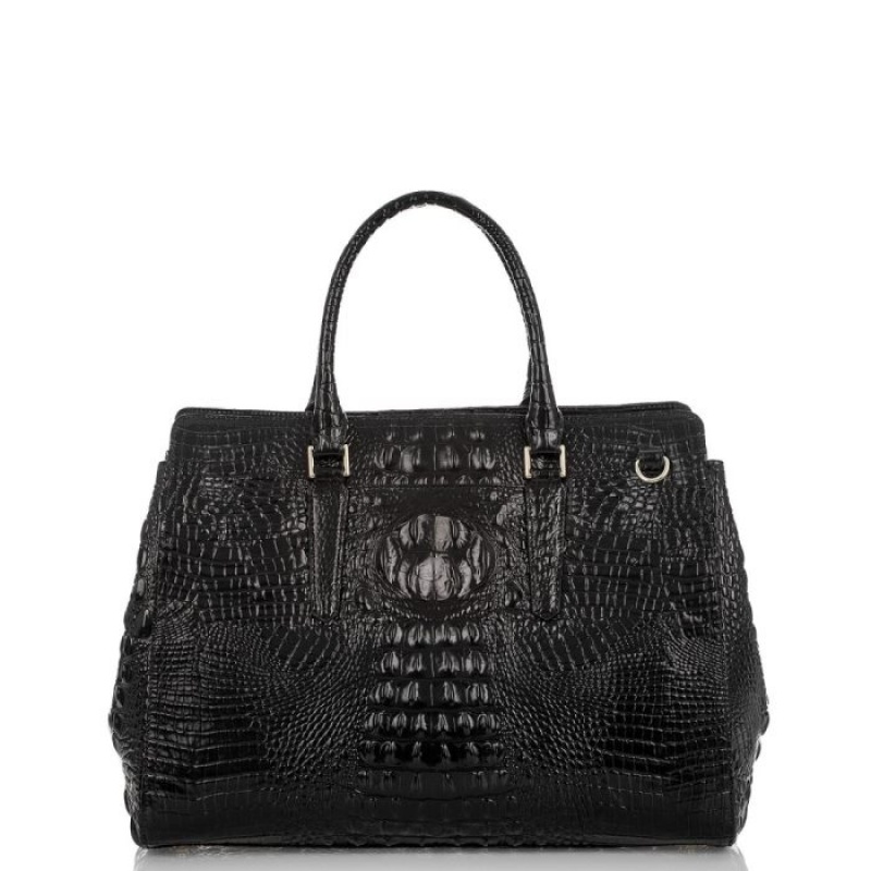 Women's Brahmin Finley Carryall Satchel Bags Black | KCHZ2671