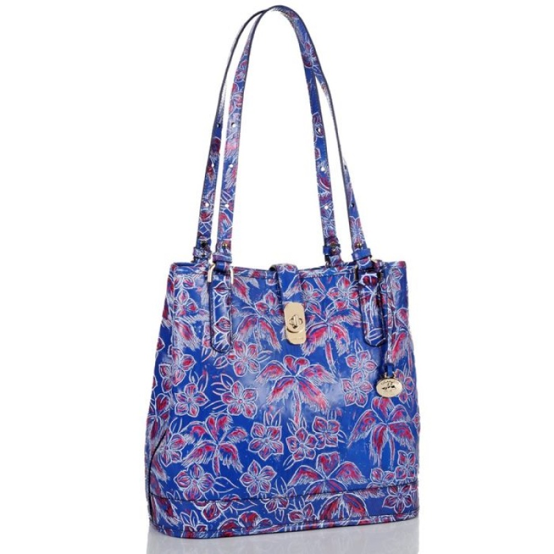 Women's Brahmin Fiora Bucket Bags Blue | HFZY8483