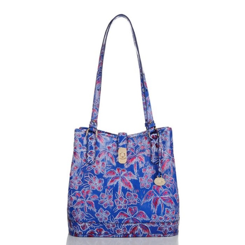 Women\'s Brahmin Fiora Bucket Bags Blue | HFZY8483