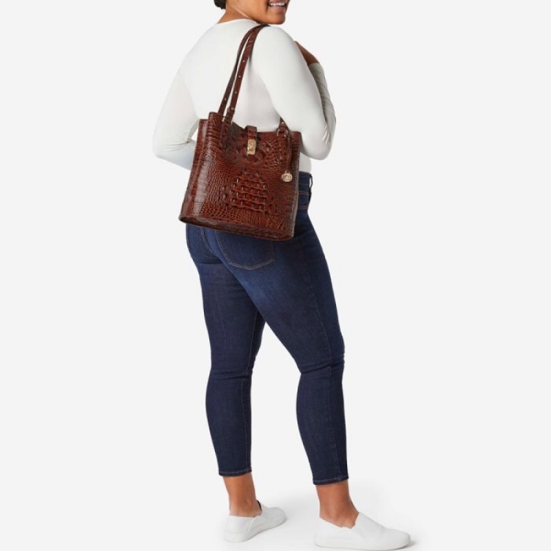 Women's Brahmin Fiora Bucket Bags Peacock | SEGG3384