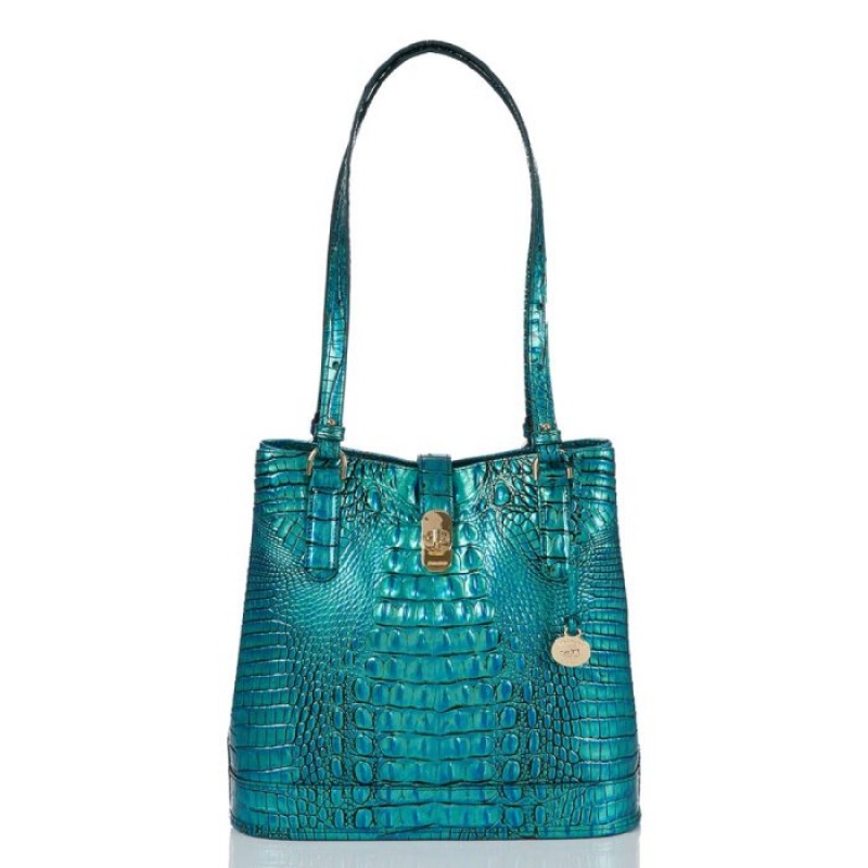 Women\'s Brahmin Fiora Bucket Bags Peacock | SEGG3384