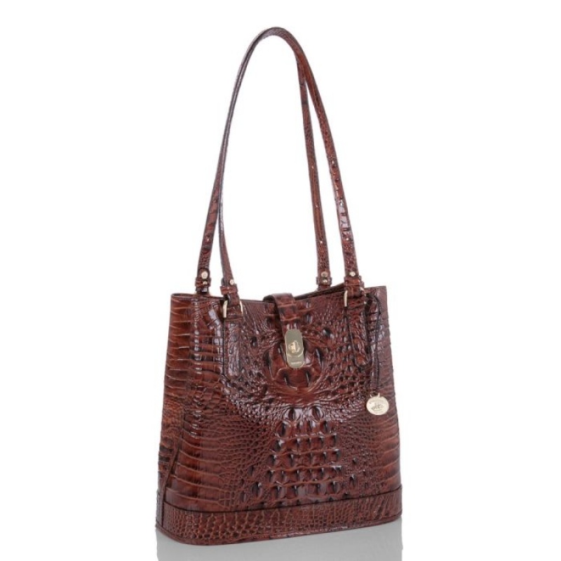 Women's Brahmin Fiora Bucket Bags Pecan Melbourne | QBNR4830