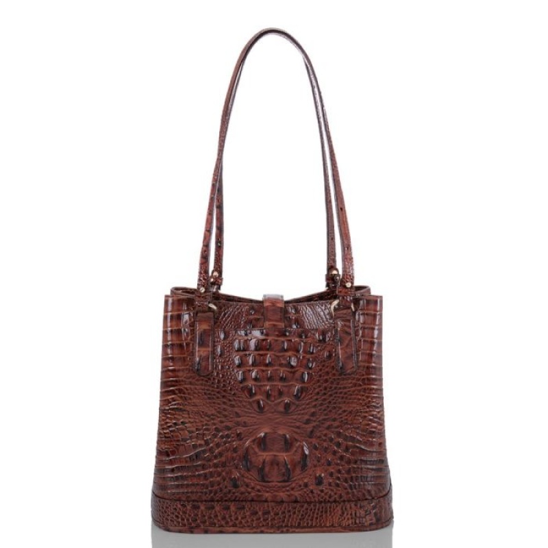 Women's Brahmin Fiora Bucket Bags Pecan Melbourne | QBNR4830